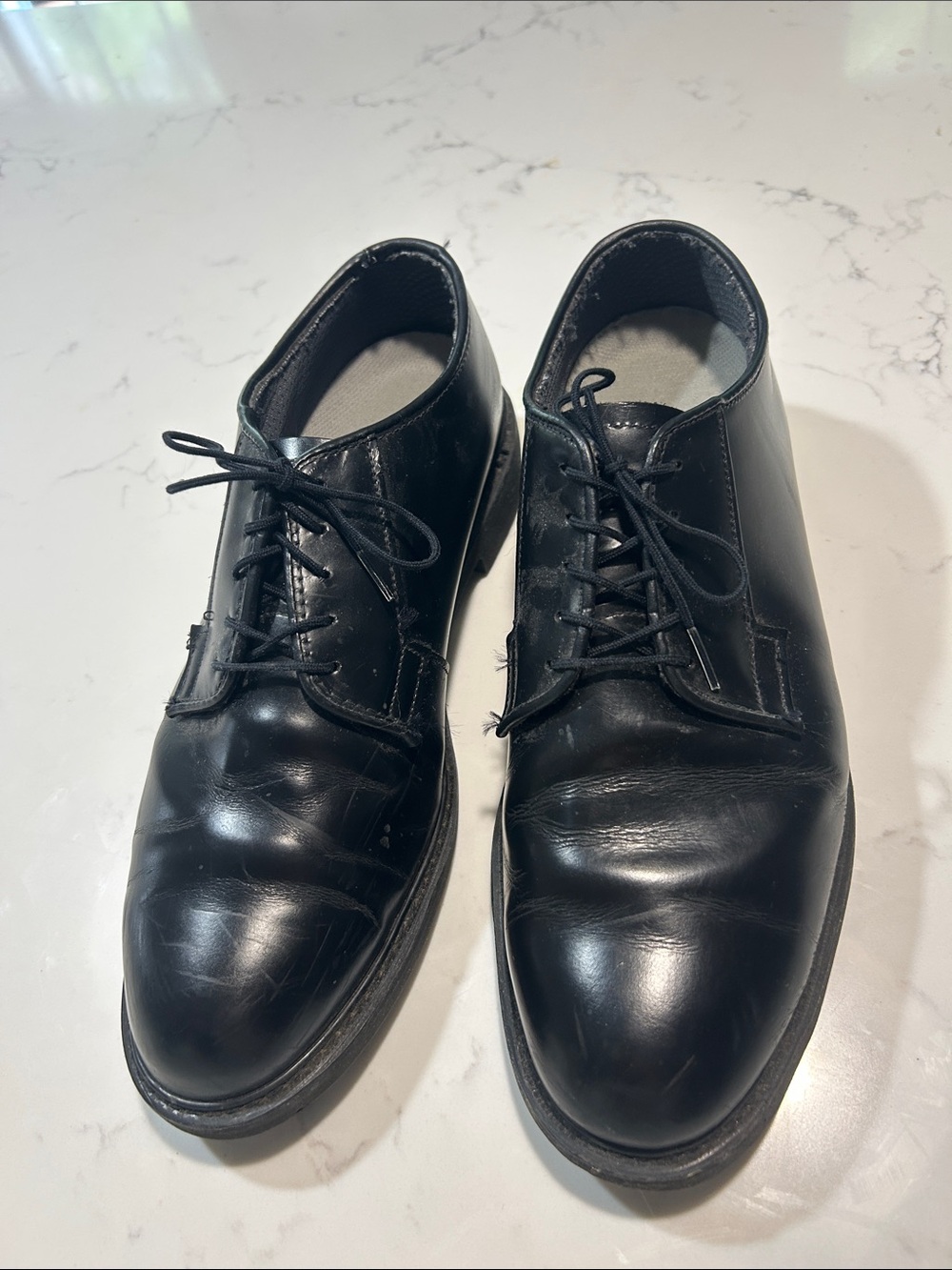 Bates Black Leather Lace-Up Derbys